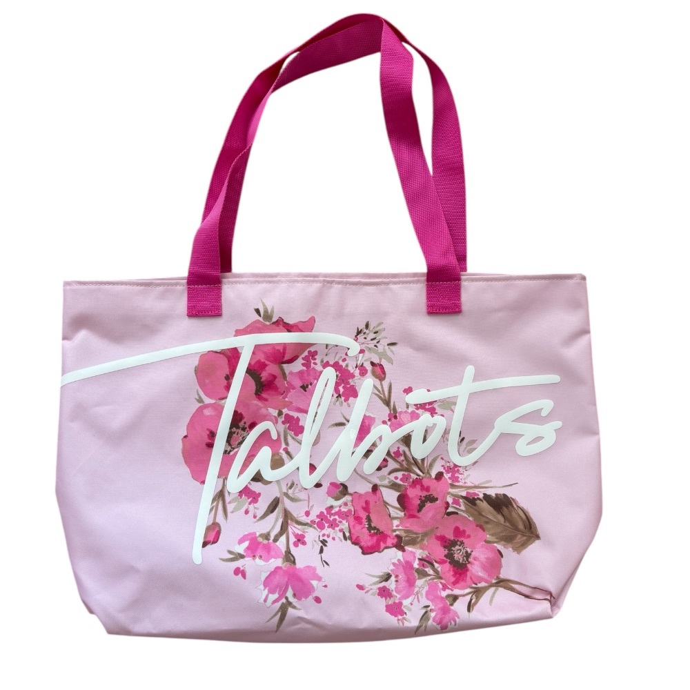 Talbots Pink and White Floral Tote Bag